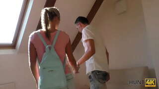 HUNT4K. Hunter plotëson të çiftit në park dhe blen vajzat e nxehtë e trupit